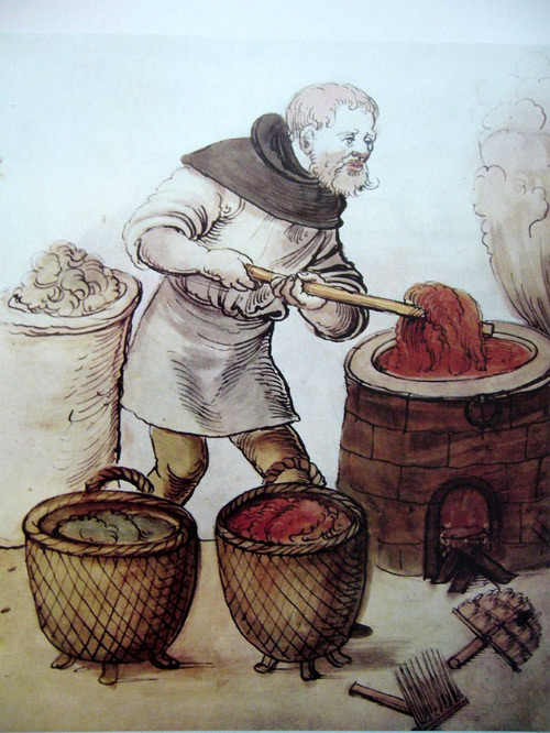 Производство красок в средние века