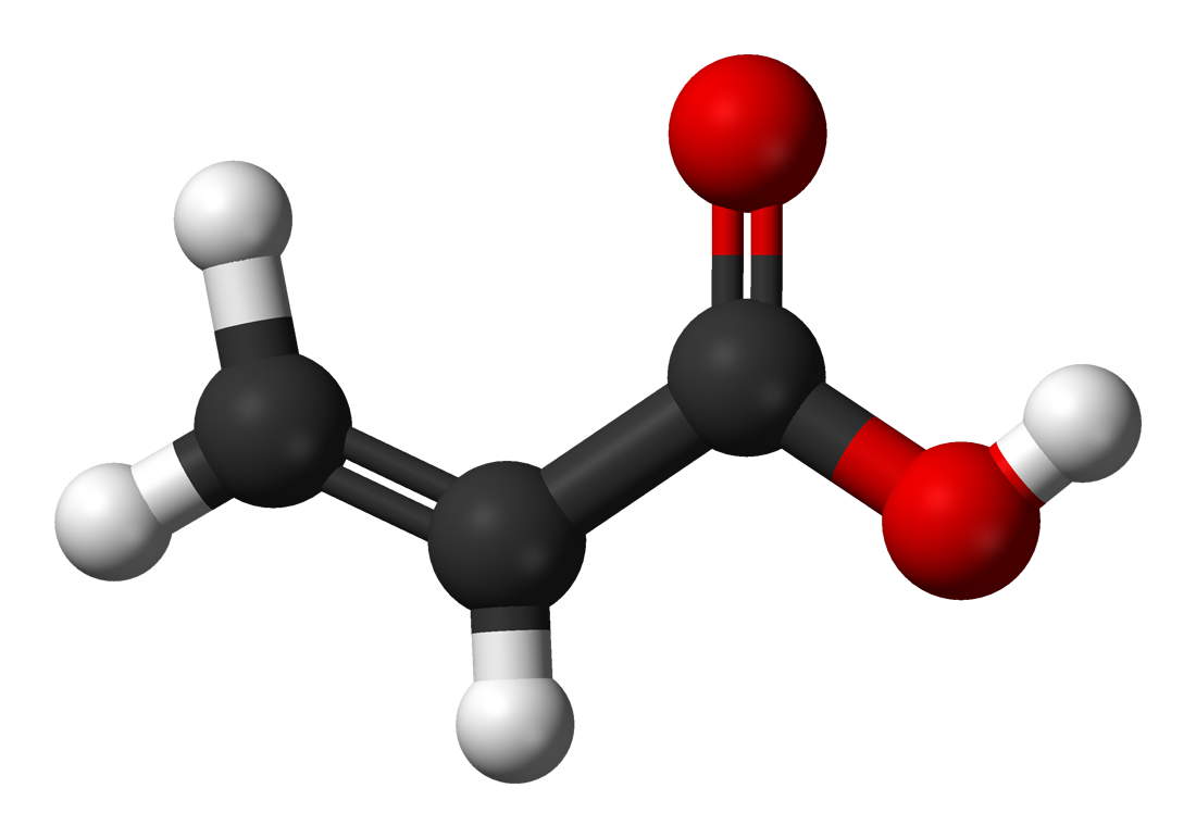 Акриловая кислота молекулы